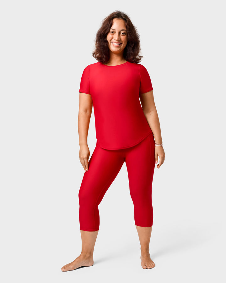Signature Maroon Capri
