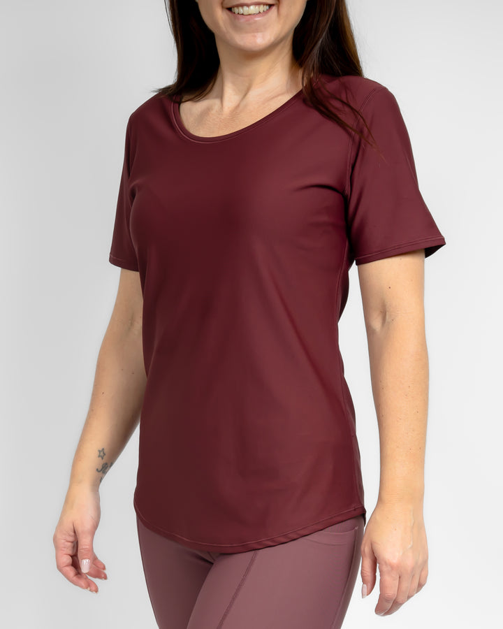 Vigga Fitted Deep Bordeaux T-Shirt