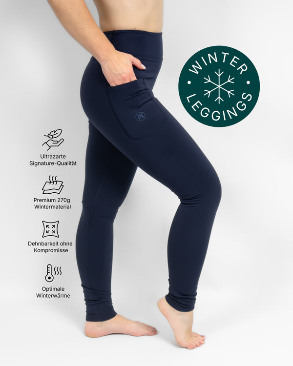 Aya Deep Blue Winter Leggings
