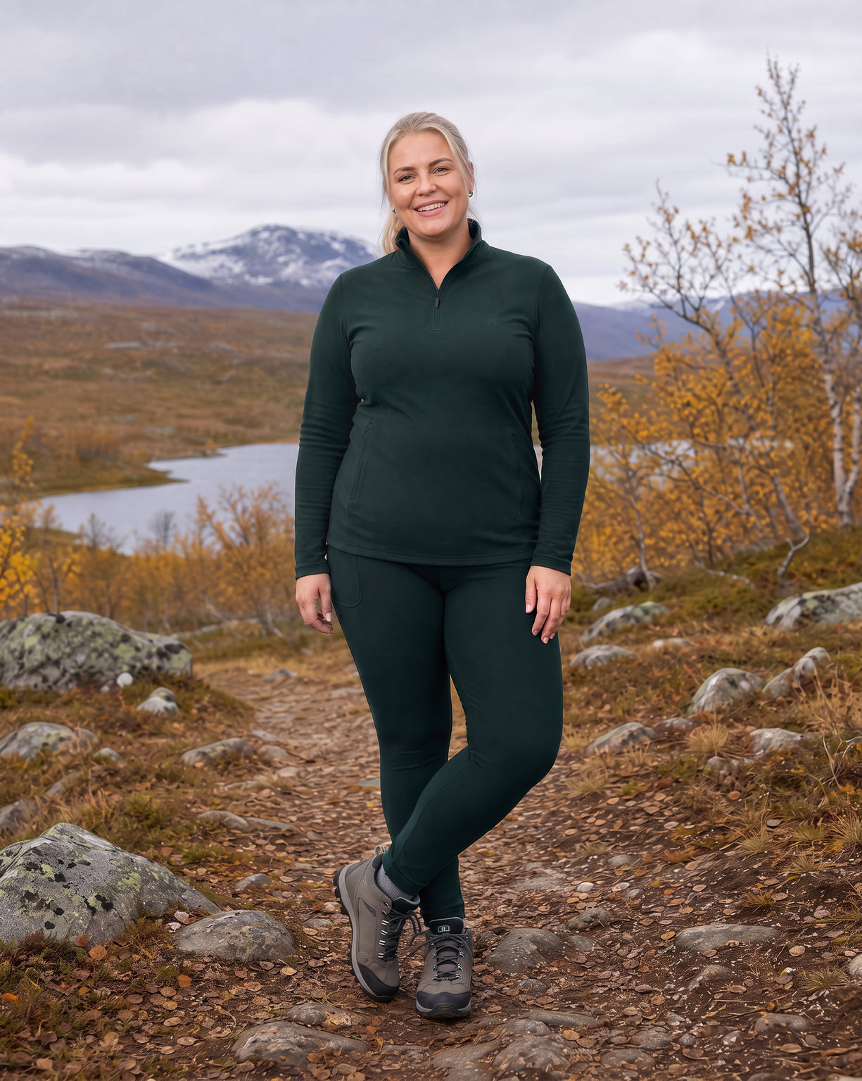 Bea Midnight Teal Half Zip Winter Top