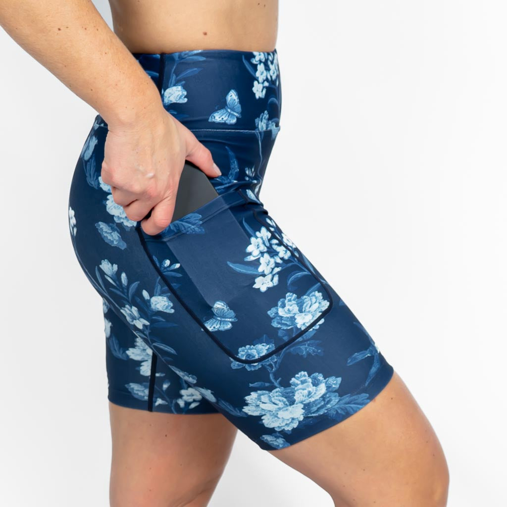 Blue Vintage Bloom Shorts