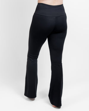 Maya Black Flared Leggings Without Pockets