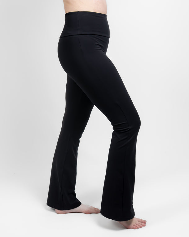 Maya Black Flared Leggings Without Pockets
