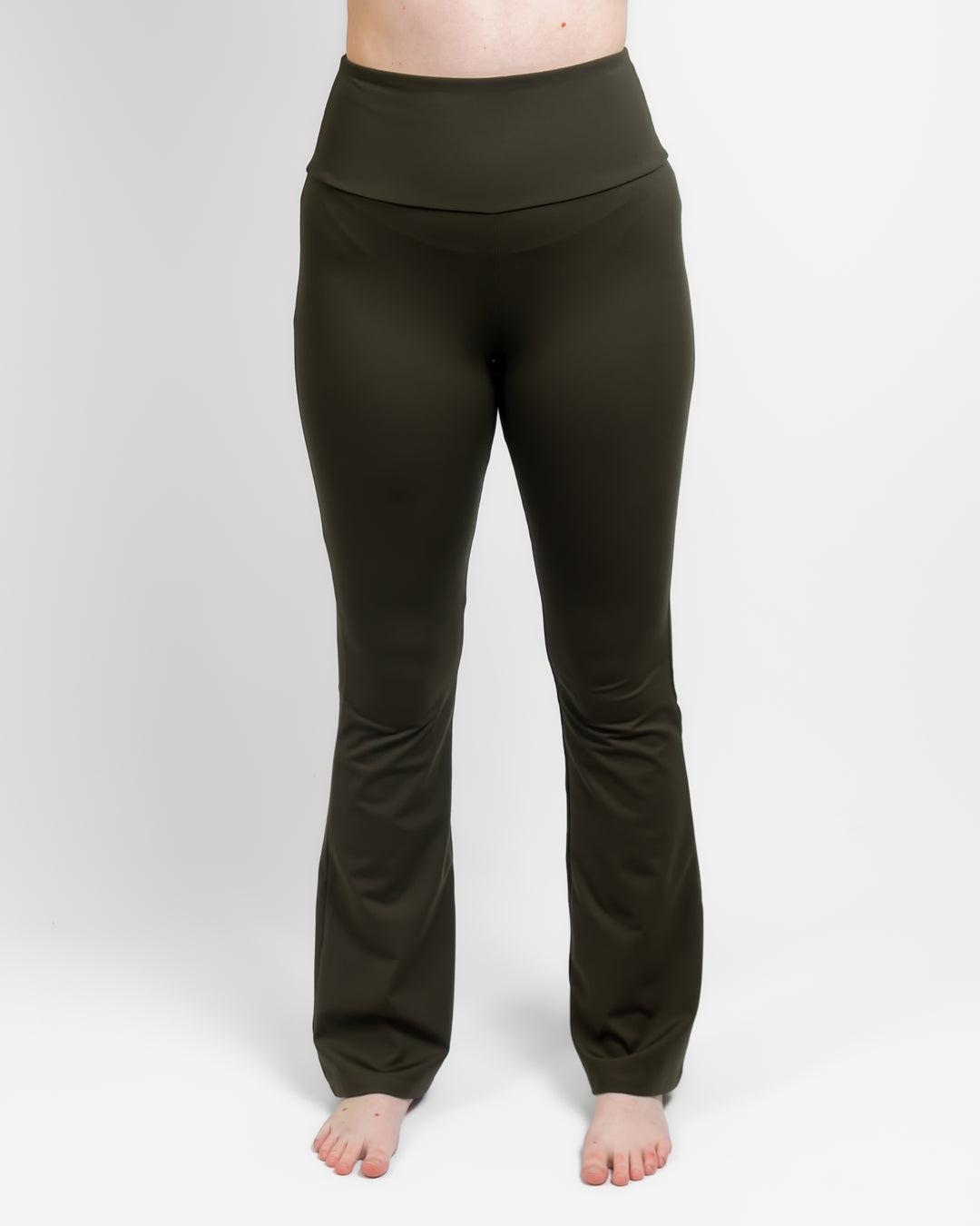 Maya Deep Olive Flared Leggings