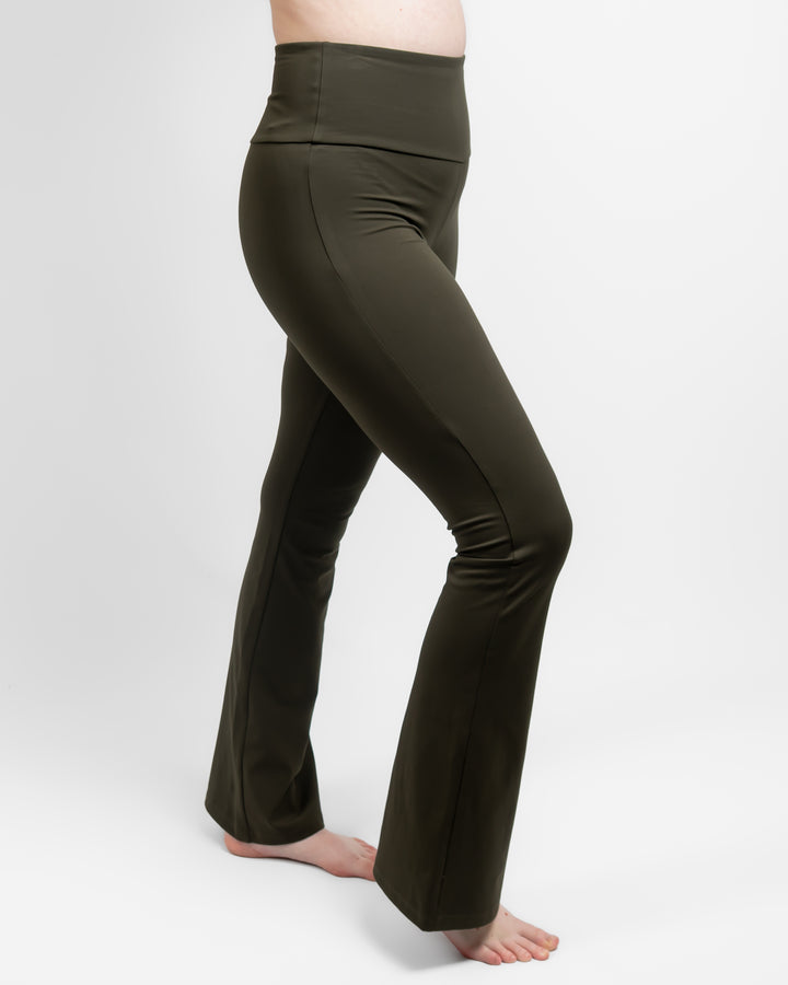 Maya Deep Olive Flared Leggings
