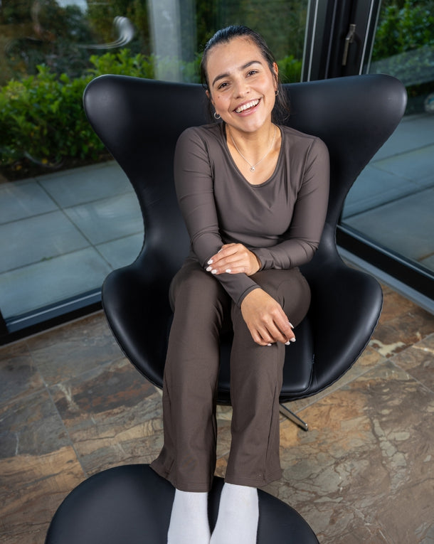 Vigga Fitted Mocha Brown Long-Sleeve