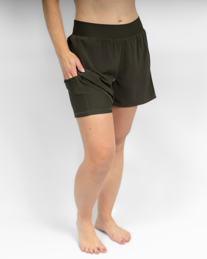Freya Deep Olive Shorts
