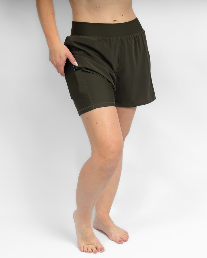 Freya Deep Olive Shorts