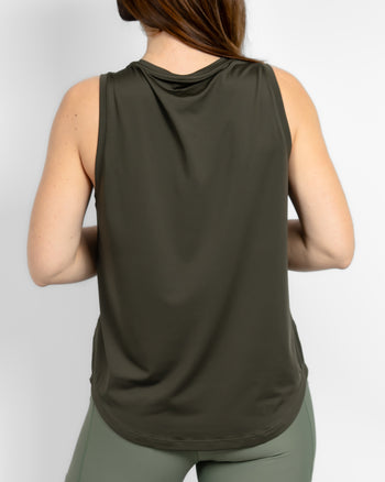Lea Deep Olive Sports Top