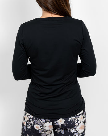 Mira Fitted Black Long-Sleeve