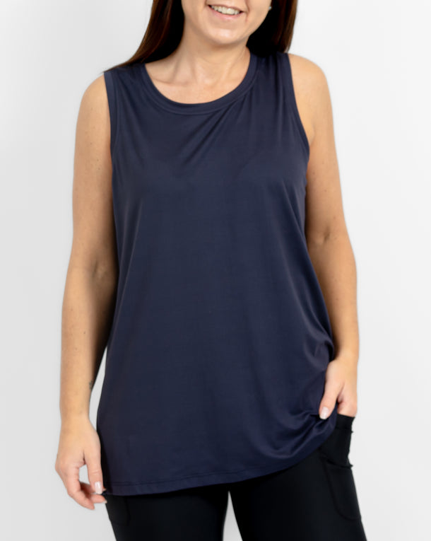 Mira Relaxed Deep Blue Top