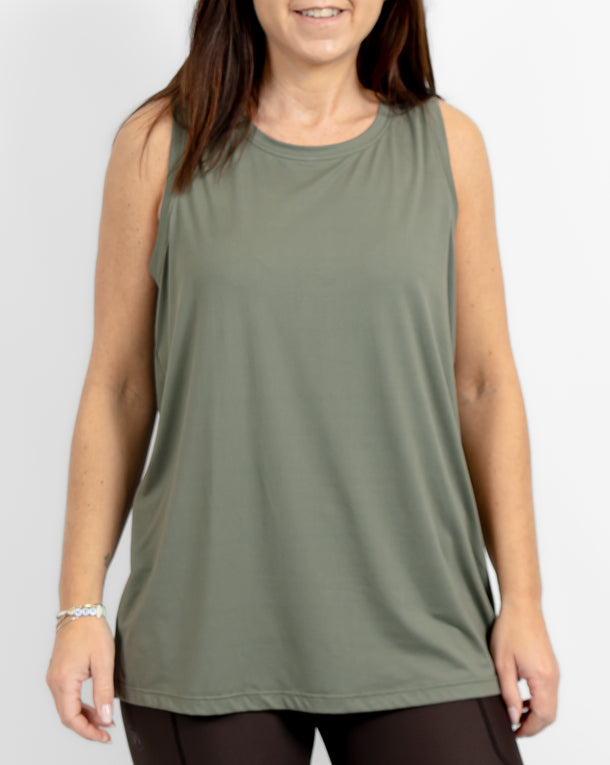 Mira Relaxed Dusty Green Top