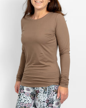 Mira Fitted Latte Long-Sleeve