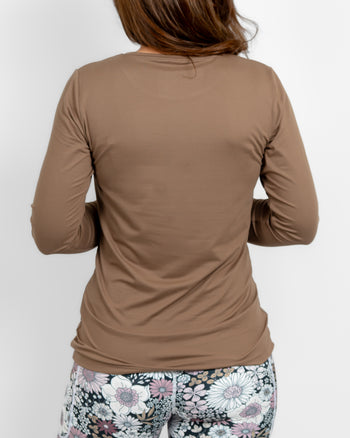 Mira Fitted Latte Long-Sleeve