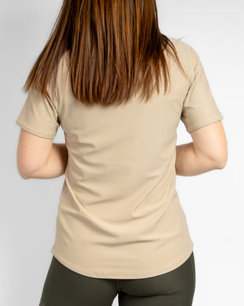 Vigga Fitted Beige T-Shirt