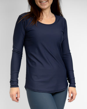 Vigga Fitted Deep Blue Long-Sleeve