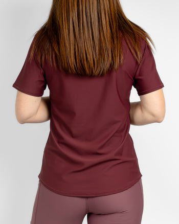 Vigga Fitted Deep Bordeaux T-Shirt
