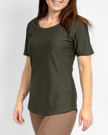 Vigga Fitted Deep Olive T-Shirt