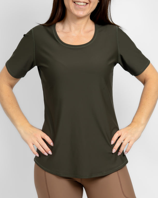 Vigga Fitted Deep Olive T-Shirt