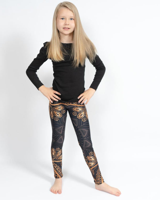 Golden Mandala Kids Leggings