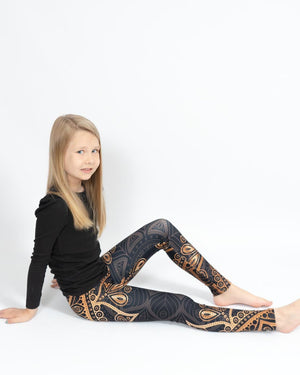 Golden Mandala Kids Leggings